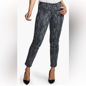 NYDJ Curves 360 Snake Print Slim Straight Jeans in Diamondback Size 12P NWT